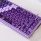 Purple Lilac 94+114 PBT Dye-subbed PC Crystal Semitransparent Backlit Cool Keycaps Set Screen Printing for Cherry MX Keyboard